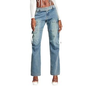 IAMGIA stretchy flared jeans size large worn
once Comes without the strings